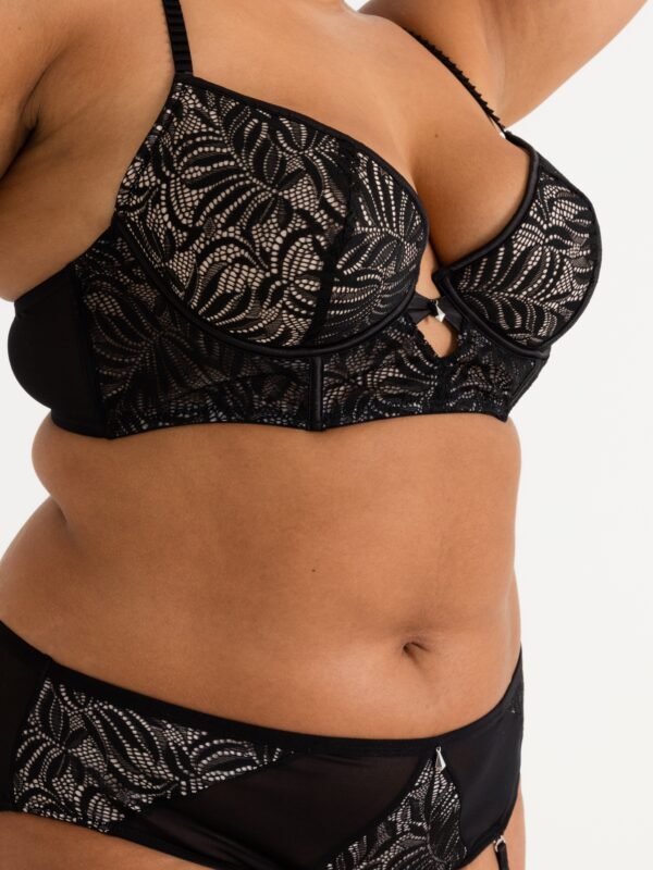 Lovehoney Plus Size Parisienne Charm Black Lace Crotchless Bra Set