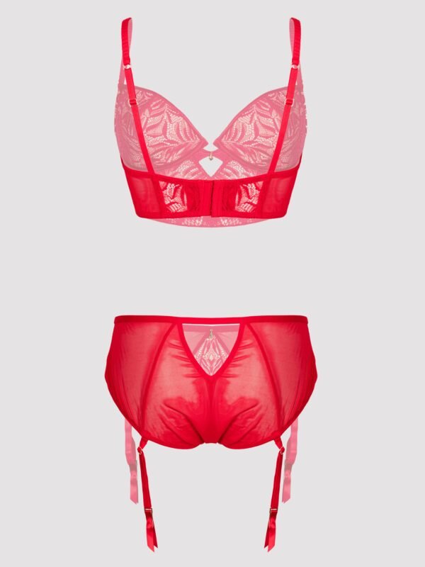 Lovehoney Plus Size Parisienne Charm Red Lace Crotchless Bra Set