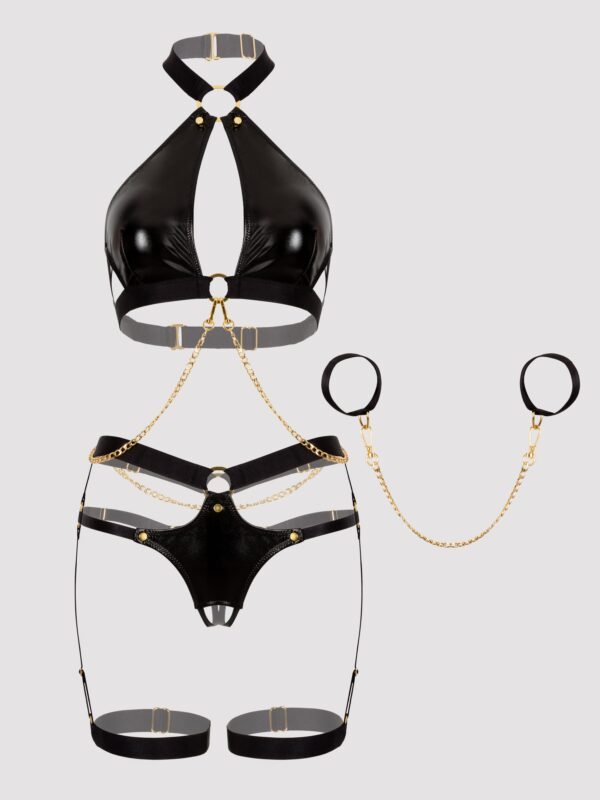 Lovehoney Plus Size Fierce Caged Desire Black Bra Set