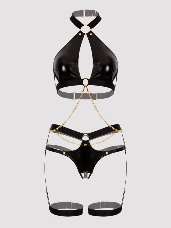 Lovehoney Plus Size Fierce Caged Desire Black Bra Set