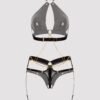Lovehoney Plus Size Fierce Caged Desire Black Bra Set