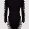 Lovehoney Plus Size Black Criss-Cross Long Sleeve Dress