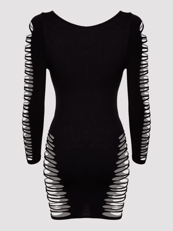 Lovehoney Plus Size Black Criss-Cross Long Sleeve Dress