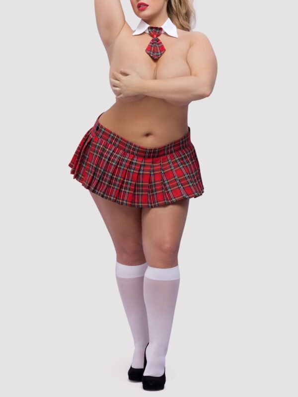 Lovehoney Fantasy Plus Size Plaid Skirt and Tie Set