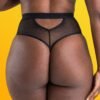 Lovehoney Black High-Waisted Fishnet Thong