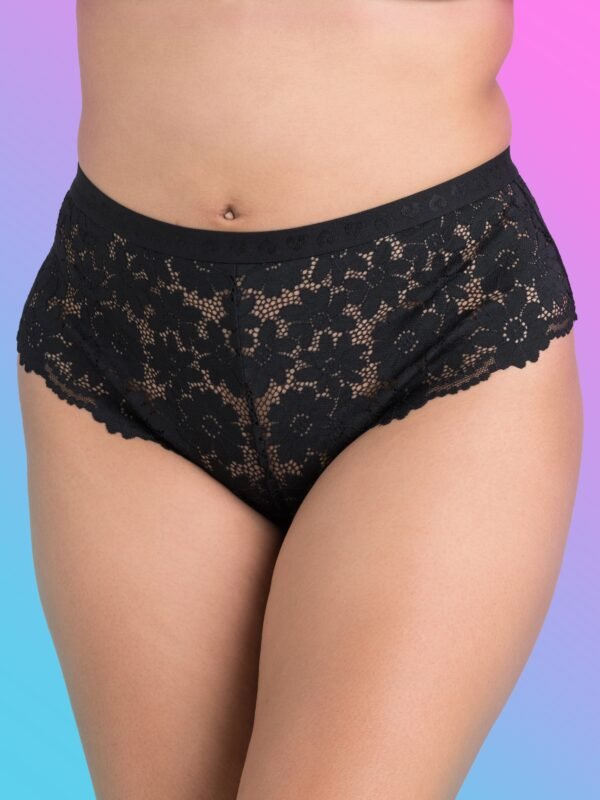 a46820g84116_2 Lovehoney Mindful Black Recycled Lace Shorts