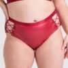 Lovehoney Plus Size Fierce Leather Look Lace-Up Open-Back Red Crotchless Knickers