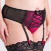 Lovehoney Plus Size Boudoir Belle Cherry High-Waisted Brazilian Garter Panties