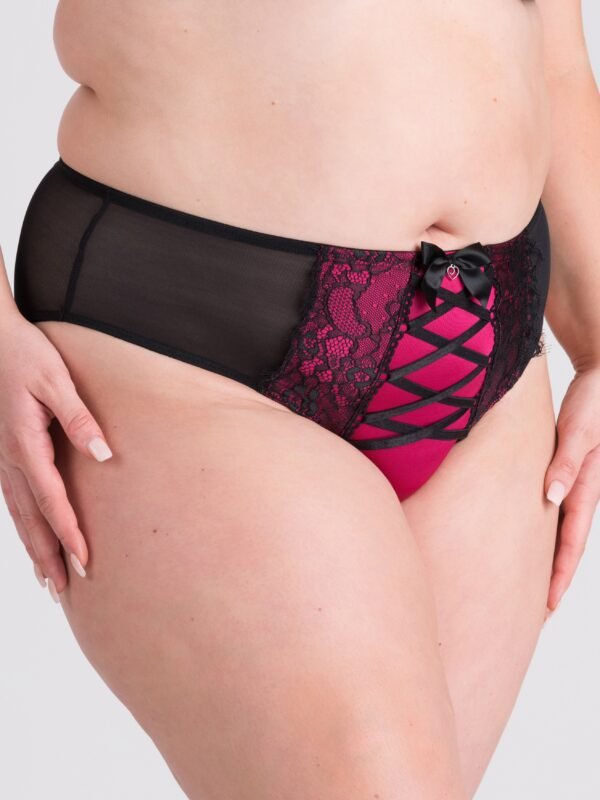 Lovehoney Plus Size Boudoir Belle Cherry High-Waisted Brazilian Garter Panties