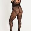 Lovehoney Plus Size Lace and Fishnet Crotchless Basque Bodystocking