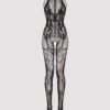 Lovehoney Plus Size Lace and Fishnet Crotchless Basque Bodystocking