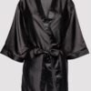 Lovehoney Plus Size Short Black Satin Robe
