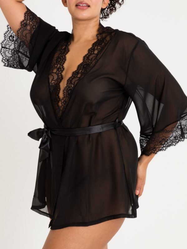 Lovehoney Plus Size Barely There Sheer Black Robe