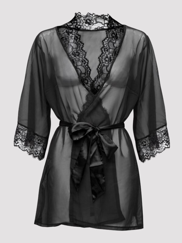 Lovehoney Plus Size Barely There Sheer Black Robe