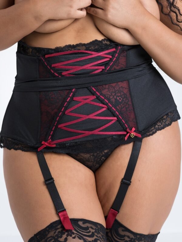 Lovehoney Plus Size Twilight Rose Black Lace Waspie