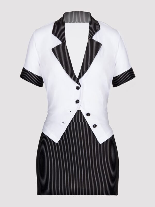 Lovehoney Fantasy Plus Size Sexy Secretary Top and Pinstripe Skirt Set