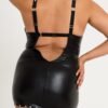 Lovehoney Plus Size Fierce Tough Love Black Wet Look Open-Cup Mini Dress