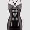 Lovehoney Plus Size Fierce Wet Look and Lace Zip-Up Dress