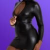 Lovehoney Fierce Wet Look Cut-Out Mini Dress
