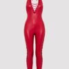 a48198g86240_4 Lovehoney Plus Size Fierce Leather Look Lace-Up Red Catsuit