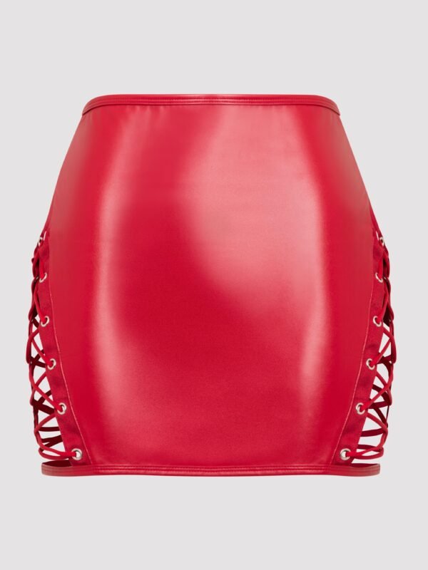 a48413g86232_4 Lovehoney Fierce Leather Look Lace-Up Red Skirt