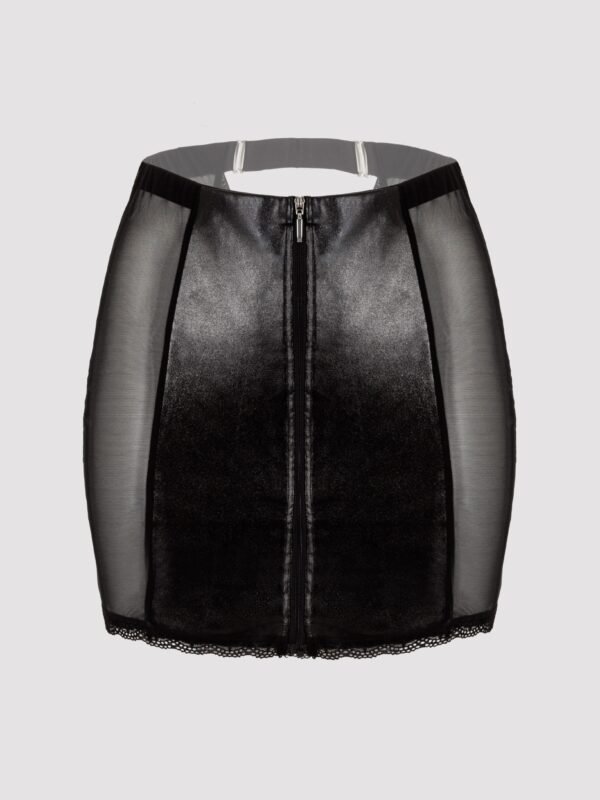 Lovehoney Fierce Wet Look and Lace Zip-Up Skirt