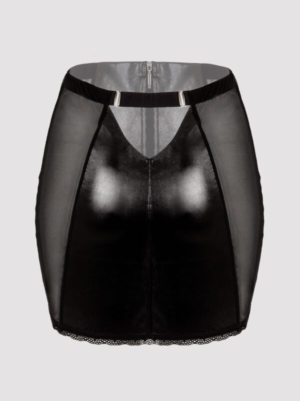 Lovehoney Fierce Wet Look and Lace Zip-Up Skirt