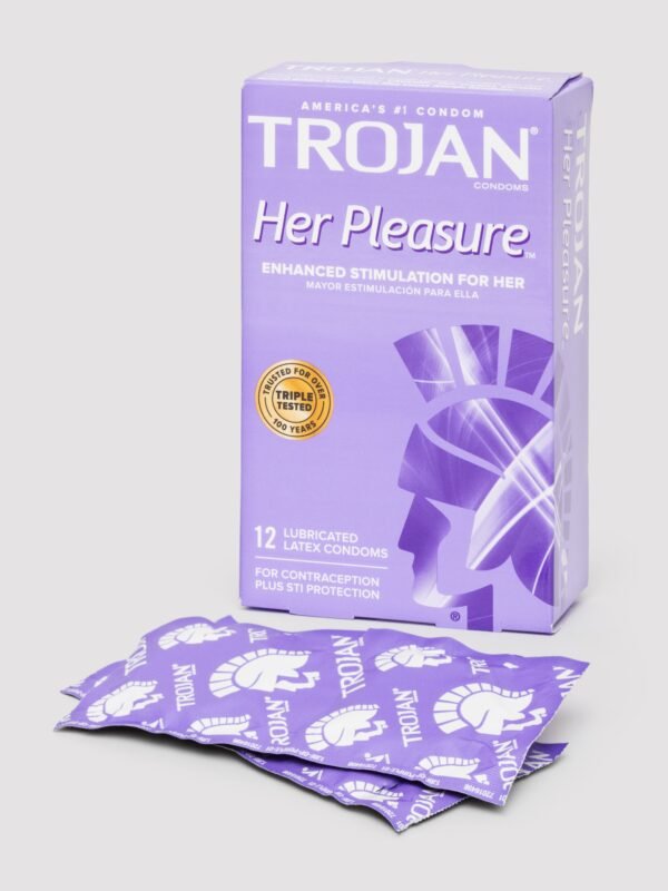 Trojan Her Pleasure Sensations Large Latex Condoms (12 Count)