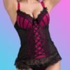 72732_2 Lovehoney Boudoir Belle Cherry Push-Up Basque Set