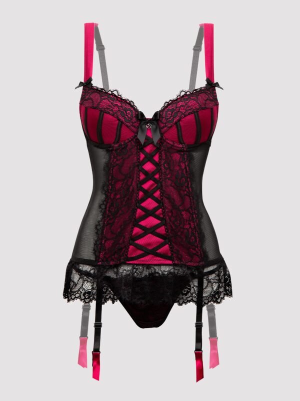 72732_6 Lovehoney Boudoir Belle Cherry Push-Up Basque Set