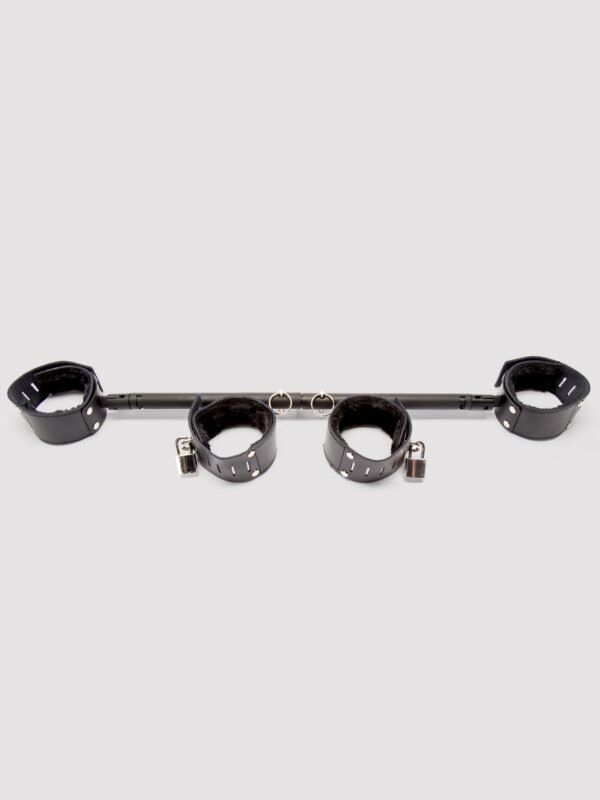 Bondage Boutique Extreme Expandable Spreader Bar with Leather Cuffs