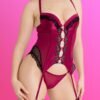 Lovehoney Satin Romance Purple Basque Set