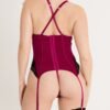 Lovehoney Satin Romance Purple Basque Set