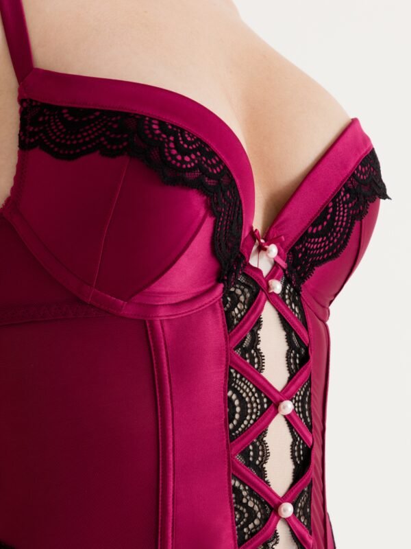 Lovehoney Satin Romance Purple Basque Set