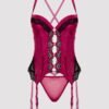 Lovehoney Satin Romance Purple Basque Set