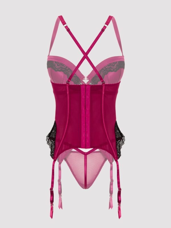Lovehoney Satin Romance Purple Basque Set