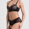 Lovehoney Entice Me Black Lace Crotchless Bra Set