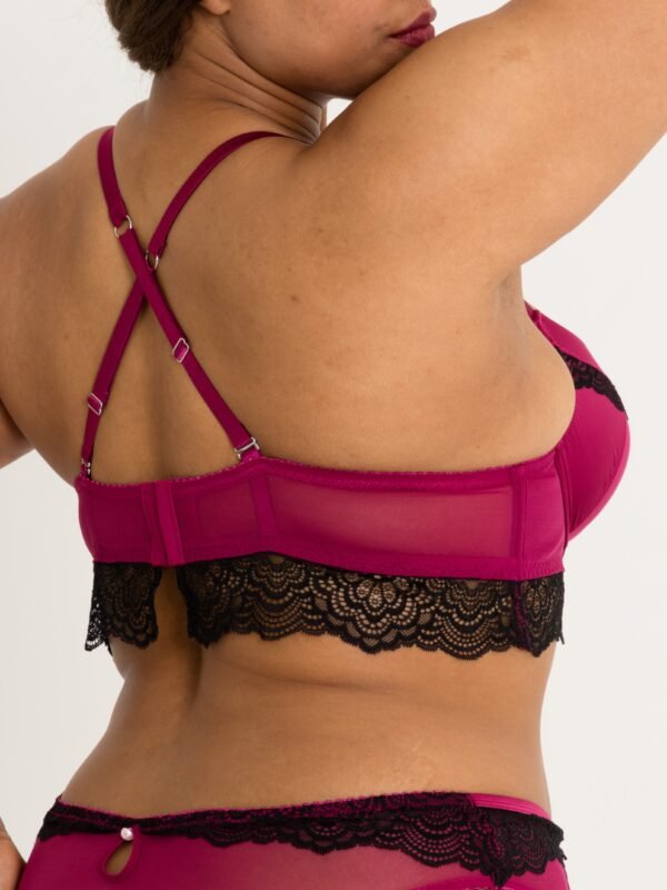 Lovehoney Plus Size Satin Romance Purple Push-up Bra