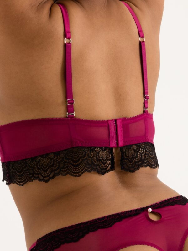 Lovehoney Plus Size Satin Romance Purple Push-up Bra