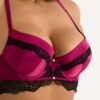 Lovehoney Plus Size Satin Romance Purple Push-up Bra