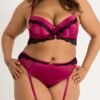 Lovehoney Plus Size Satin Romance Purple Push-up Bra