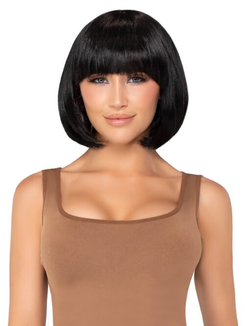 Leg Avenue Brunette Short Natural Wig With Fringe