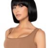 Leg Avenue Brunette Short Natural Wig With Fringe