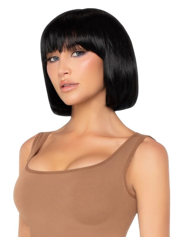 Leg Avenue Brunette Short Natural Wig With Fringe