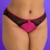 Lovehoney Plus Size Satin Romance Black Open-Back Pearl Crotchless Knickers