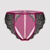 Lovehoney Plus Size Satin Romance Black Open-Back Pearl Crotchless Knickers