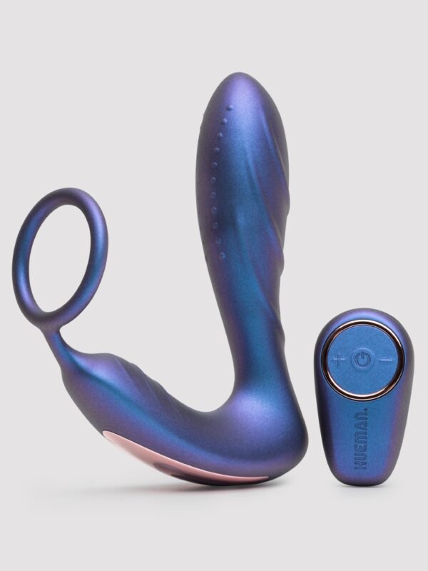 83306_1 Hueman Black Hole Galactic Silicone Remote Control Cock Ring Butt Plug