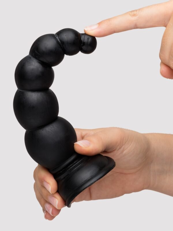 a29780g49285_3 Beaded Black Anal Dildo with Suction Cup Base 6.5 Inch