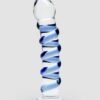 12036_1 Icicles No 5 Sapphire Spiral Glass Dildo 7 Inch