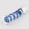 12036_4 Icicles No 5 Sapphire Spiral Glass Dildo 7 Inch
